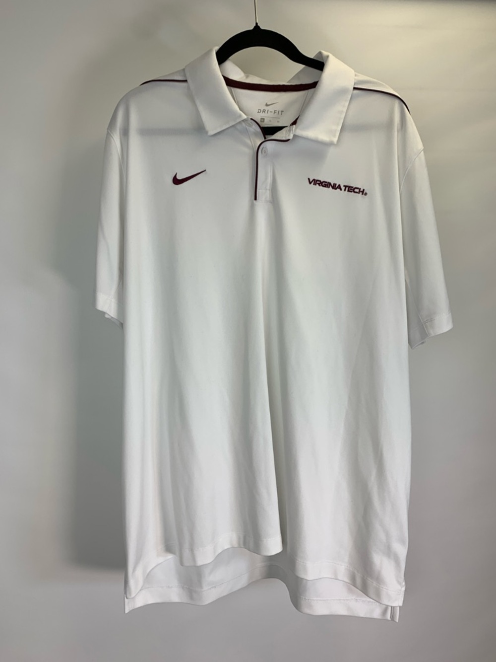 Virginia Tech Nike Dri-Fit On Field Collection Men’s White Polo Size XL